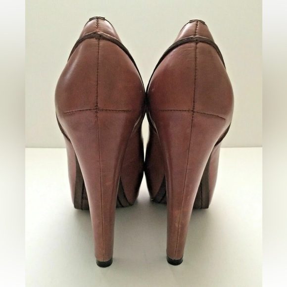 ELIZABETH AND JAMES 'Blink' Sz 5 Pink Mauve Leather Hidden Platform 5 1/4" Heel - Picture 4 of 12